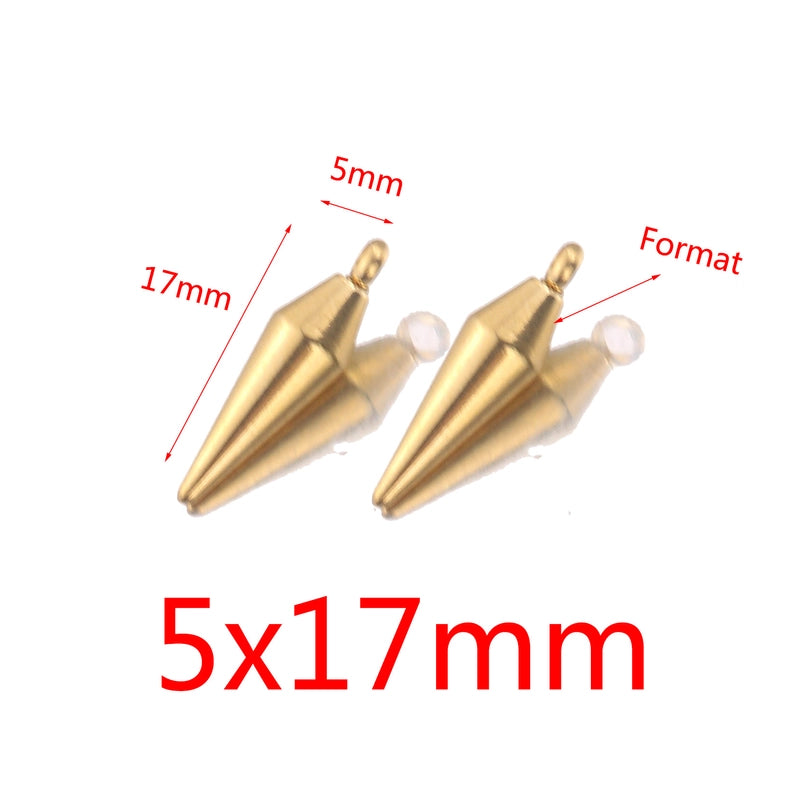 10 PCS/Package 5*12mm 5*17mm 304 Stainless Steel Geometric Solid Color Jewelry Accessories Pendant