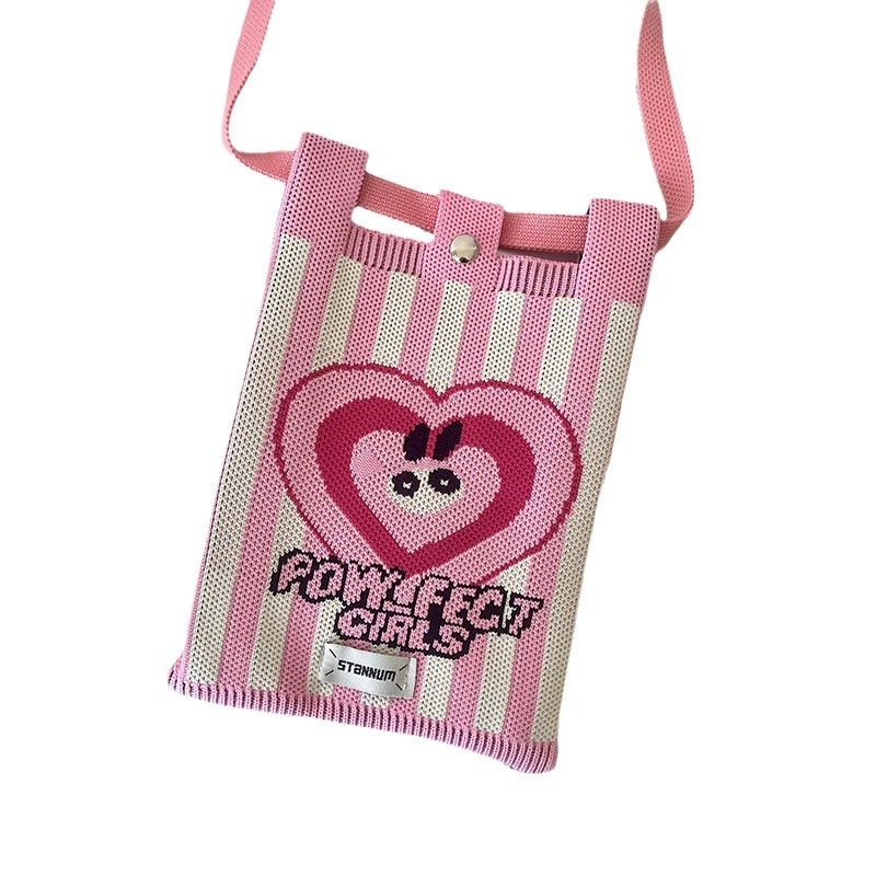 Women’s Polyester Printing Animal Color Block Cute Square Buckle Shoulder Bag Phone Wallets