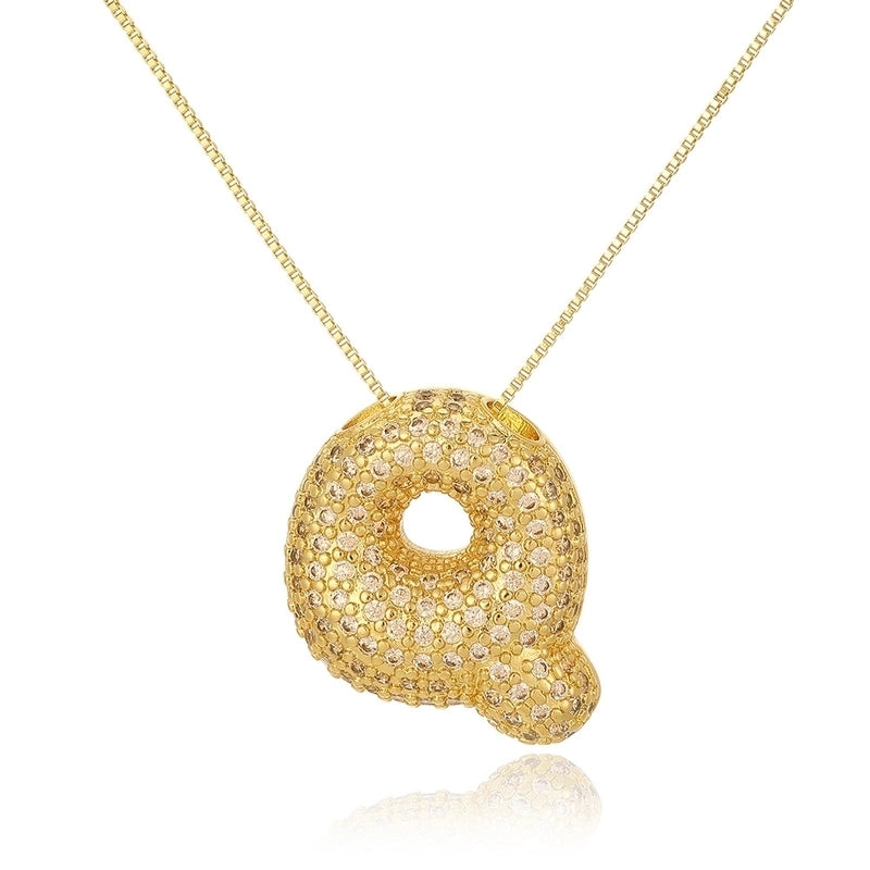 Copper Plating Letter Pendant Necklace