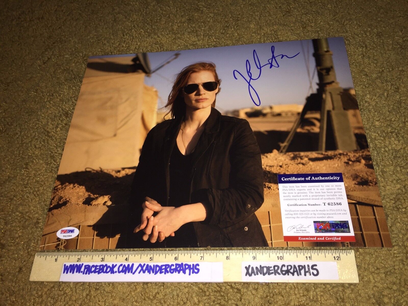 JESSICA CHASTAIN SIGNED AUTOGRAPHED 11X14 Photo Poster paintingGRAPH-PSA DNA COA INTERSTELLAR