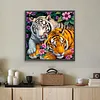 Deux tigres en fleur 5d maison-de-m&ecirc;me full square drill diamond kits de peinture pour adultes d&eacute;butants d&eacute;coration int&eacute;rieure diamants dots kits d&rsquo;art gemmaire peintures de diamants art 40*40cm