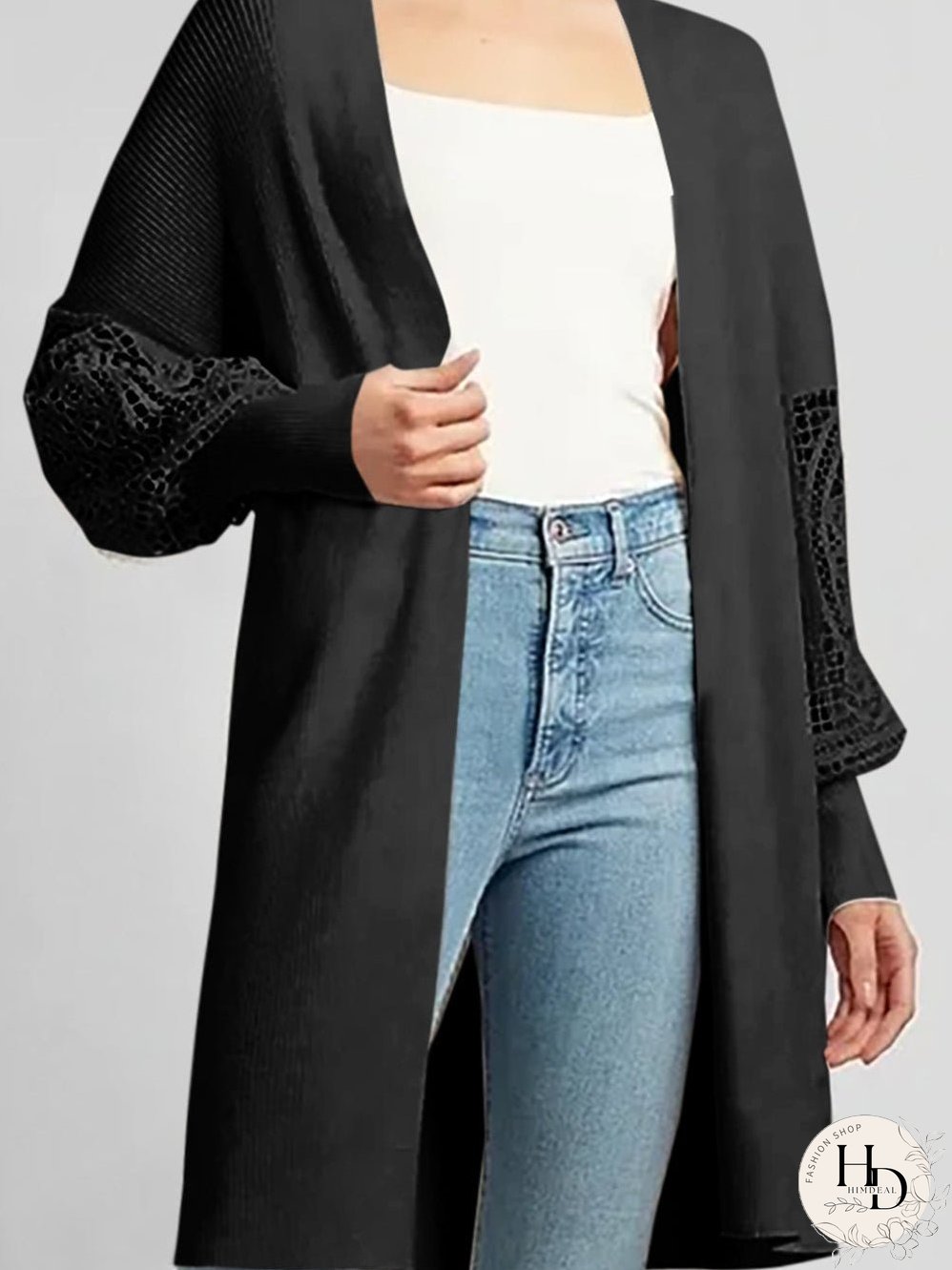 Women's Plus Size Open Front Cardigan