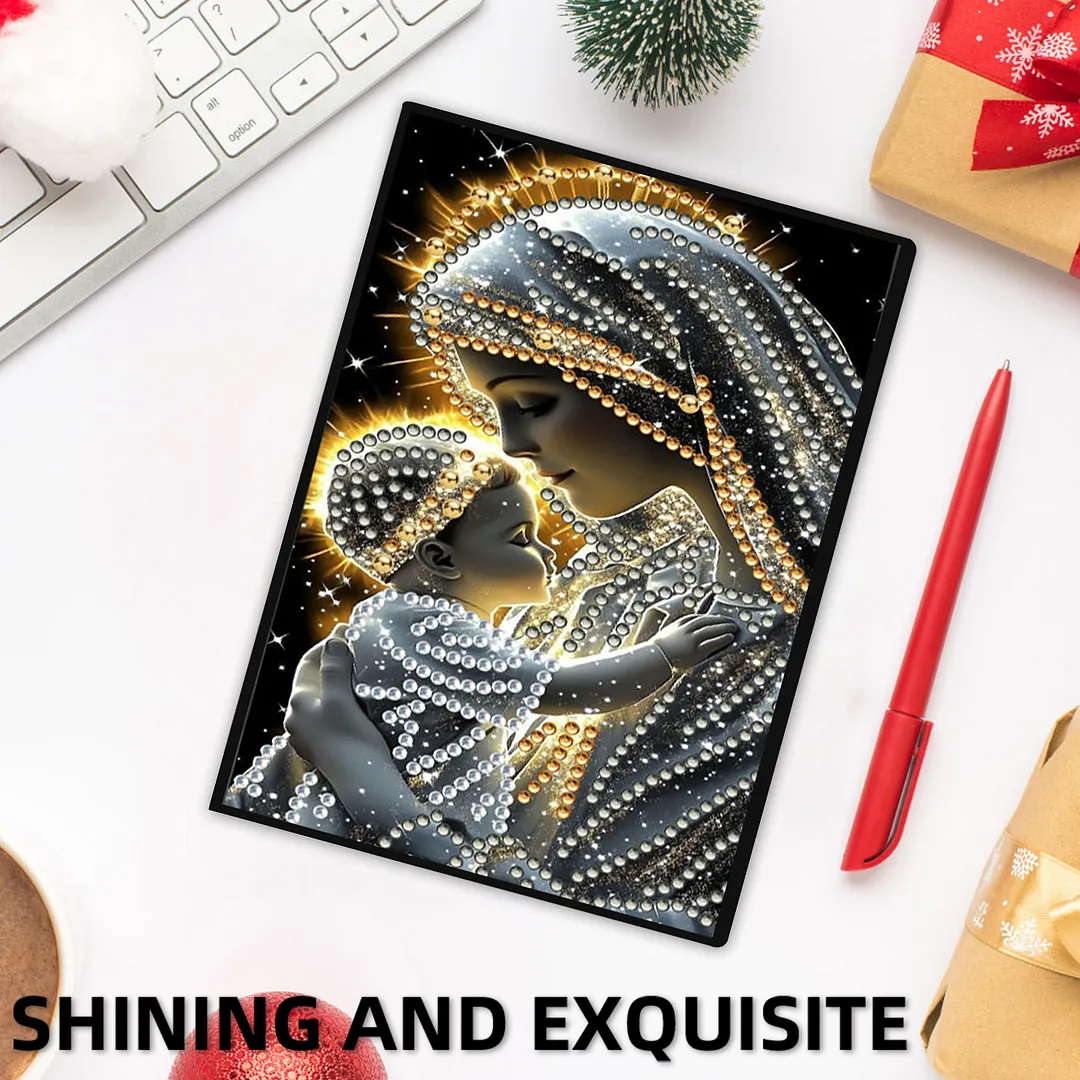 5D DIY Rhinestone Art Painting Notebook Kit for Holiday Birthday Gift (Lady)