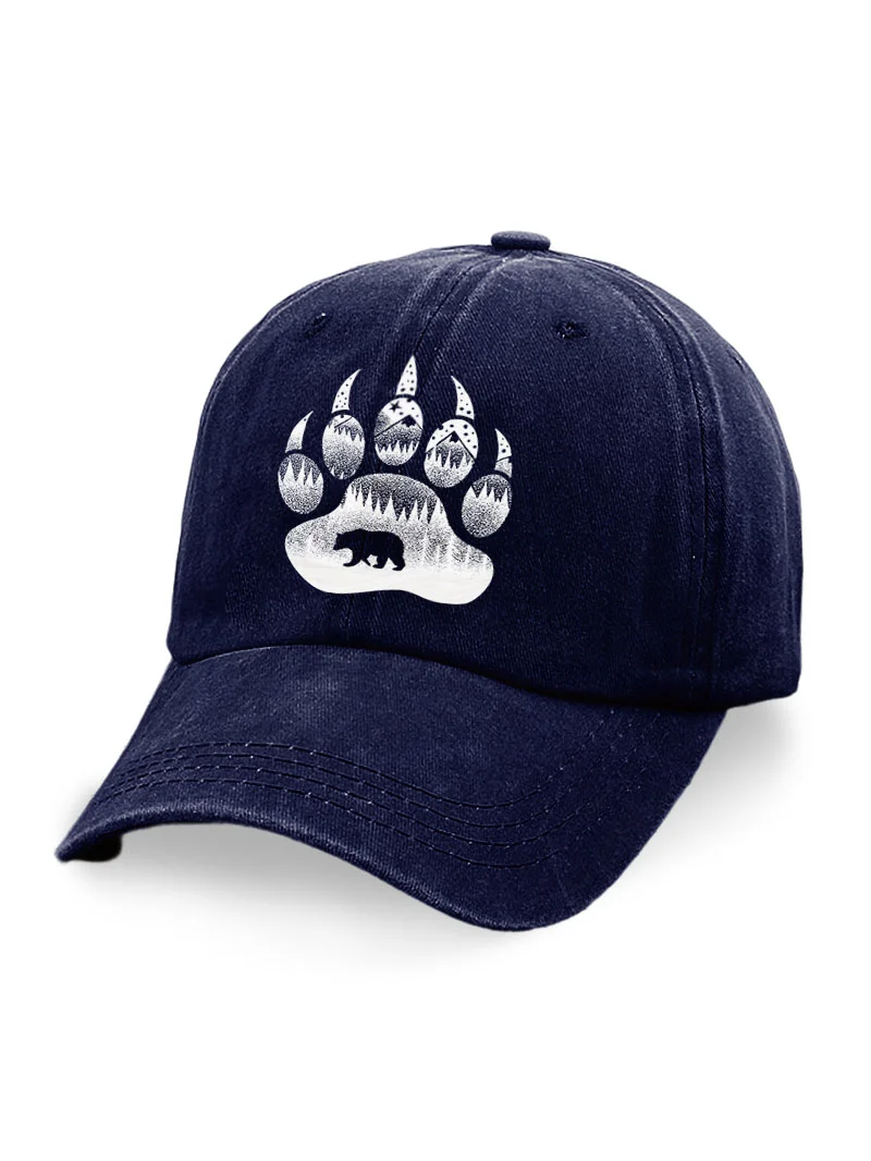 Bear Paw Printed Washed Cap in  mildstyles