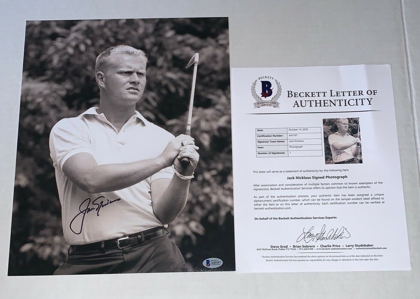 Jack Nicklaus Masters signed Young Golf 11x14 Photo Poster painting autographed Beckett LOA