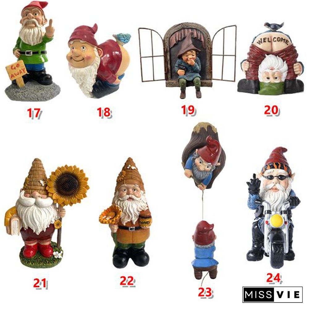 【New】Fairy Resin Statues Miniature Mini Elf Sculpture Dwarf Funny Gnome Statue, Naughty Garden Figurines, For Patio, Yard, Lawn