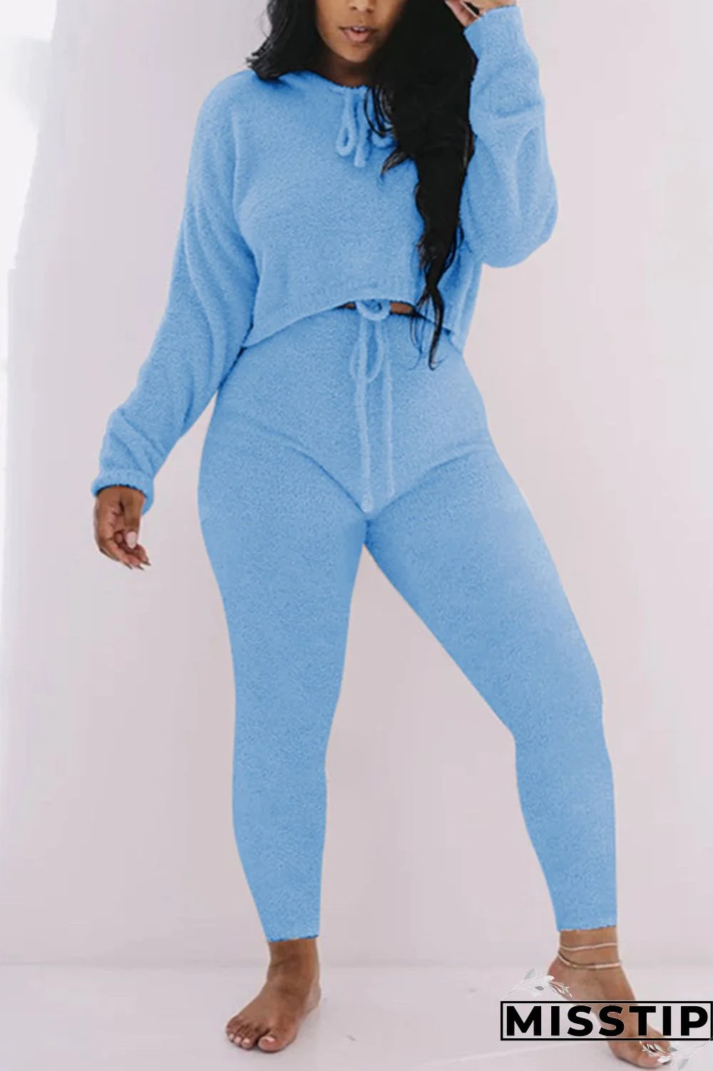 Black Casual Living Solid Basic O Neck Long Sleeve Two Pieces