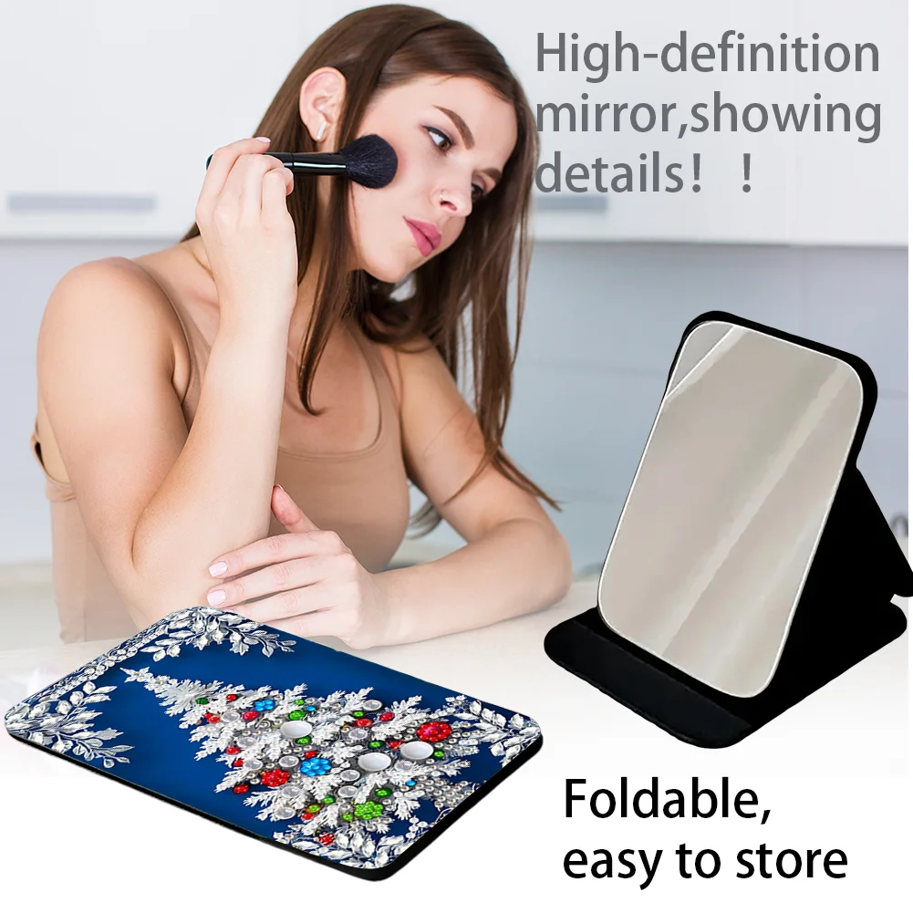 DIY Diamond Art Shiny Crystal Mirror Lightweight Standing Mirror(Christmas Tree)