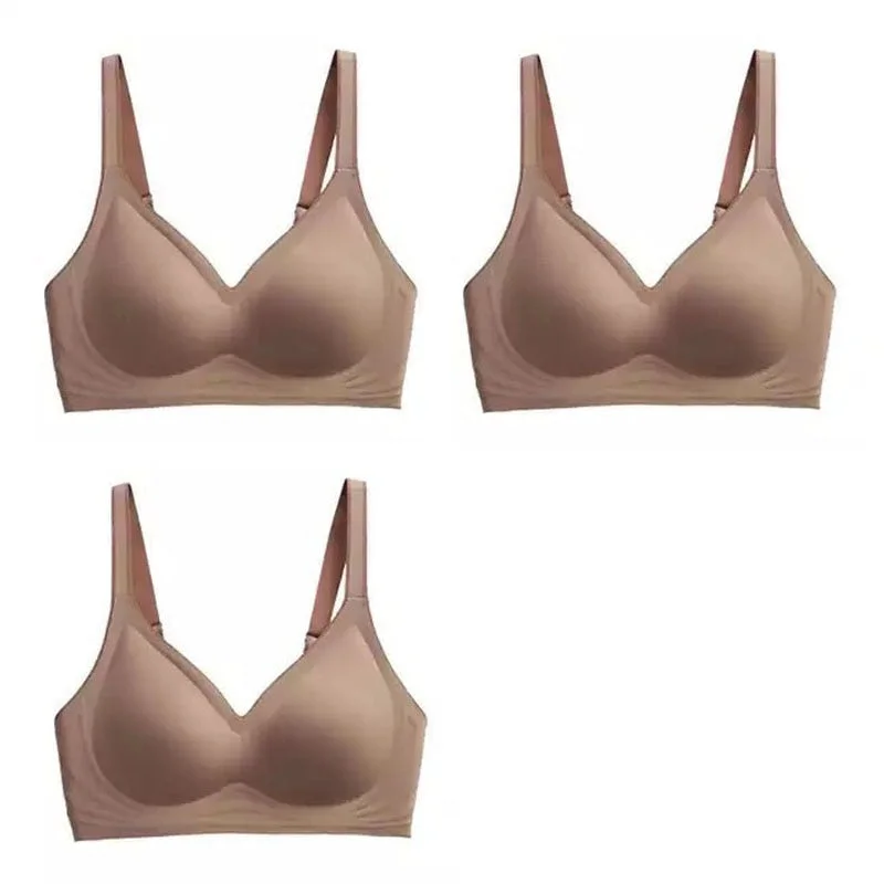 3pcs New Color Contrast Latex Bras For Women Underwear Gradient Strap