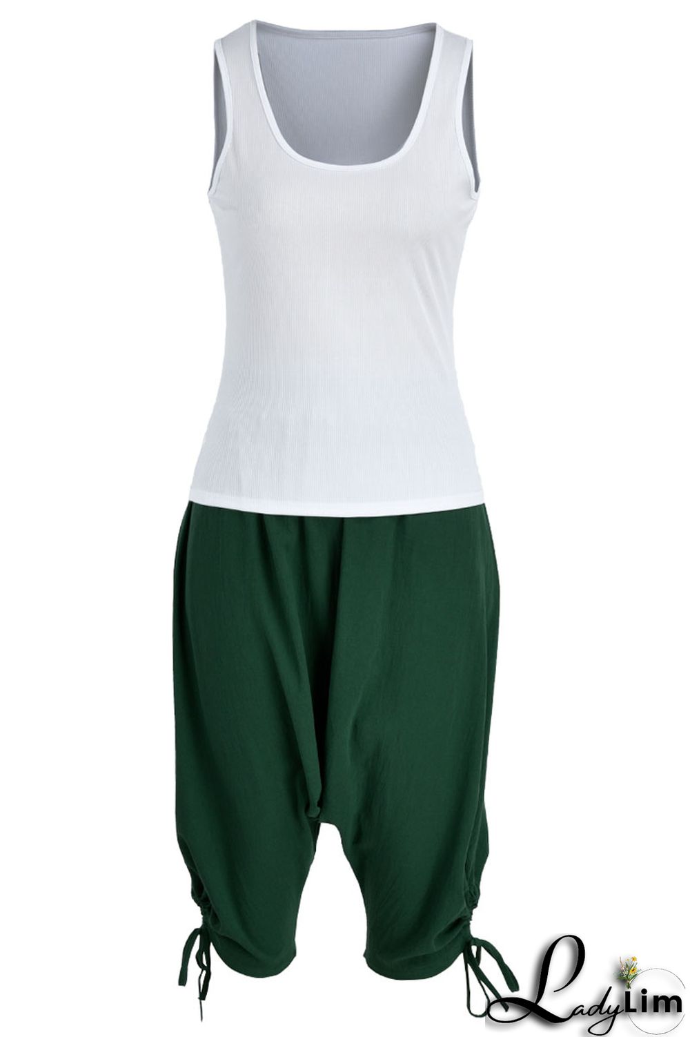 Burgundy Casual Solid Bandage Patchwork U Neck Two Pieces