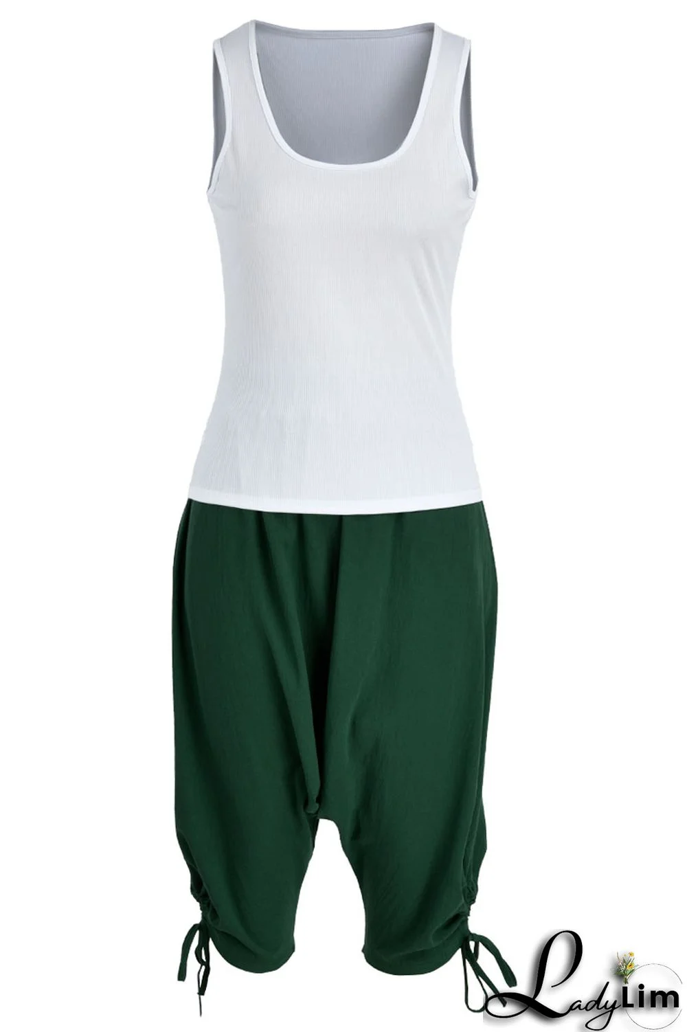 Burgundy Casual Solid Bandage Patchwork U Neck Two Pieces