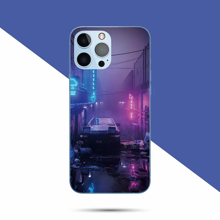 Cyber Punk's Style Smart Luminous Phone Case For Samsung S23 S22 Ultra S21 Plus S20FE A73 A53 A33 A72 A52 A32 Note20Ultra Note10