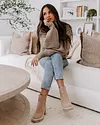 Khloe Knit Mock Neck Pullover Sweater - Taupe