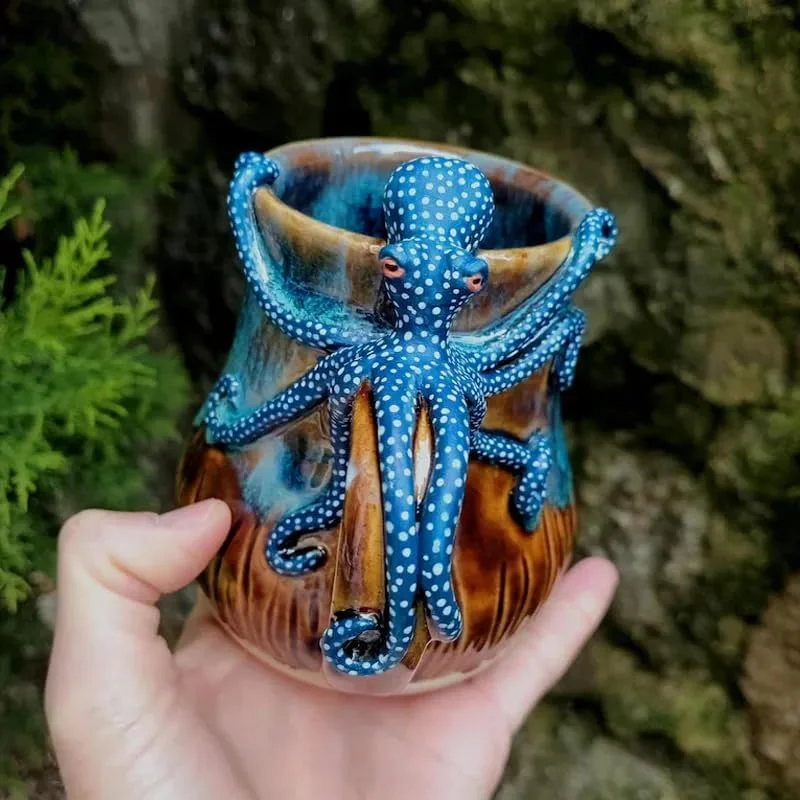 2025 Dive Into Every Sip – Handmade Octopus Mug