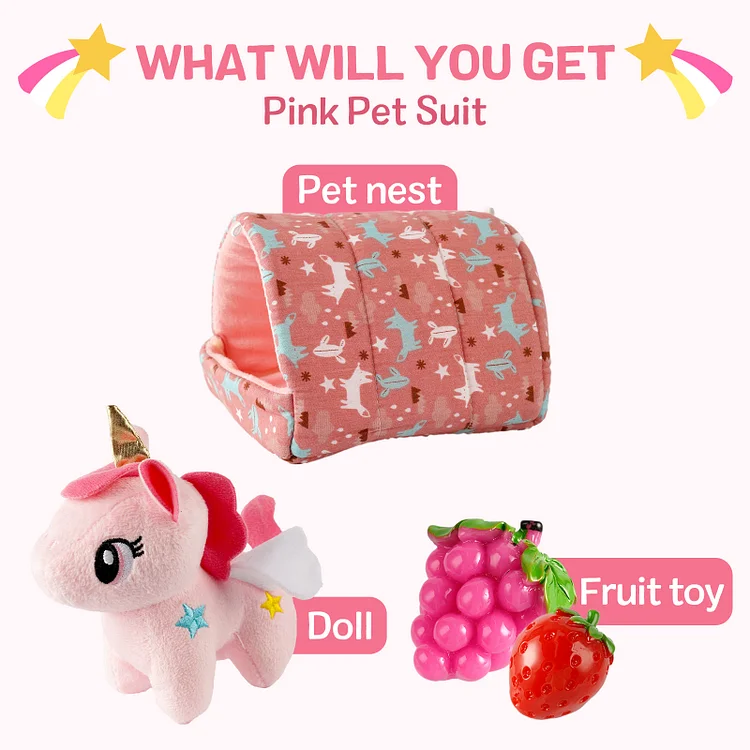 [90Days Lowest Price]Pink Pet Set 3 Pieces for Reborn Baby Accessories