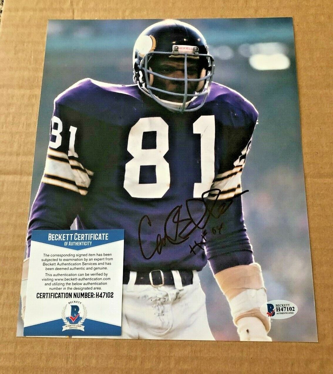 CARL ELLER SIGNED MINNESOTA VIKINGS 8X10 Photo Poster painting W/HOF 04 BECKETT CERTIFIED #2