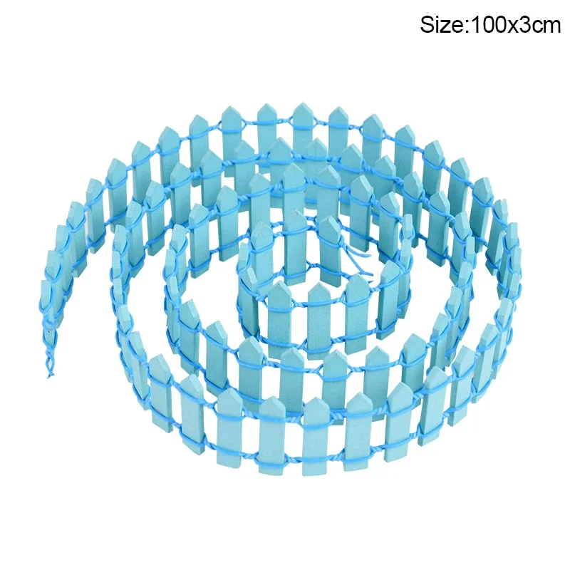 100*5cm/3cm Mini Wooden Fence DIY Miniature Fairy Garden Wood Barrier Dollhouse Showcase Craft Home Decoration Accessories
