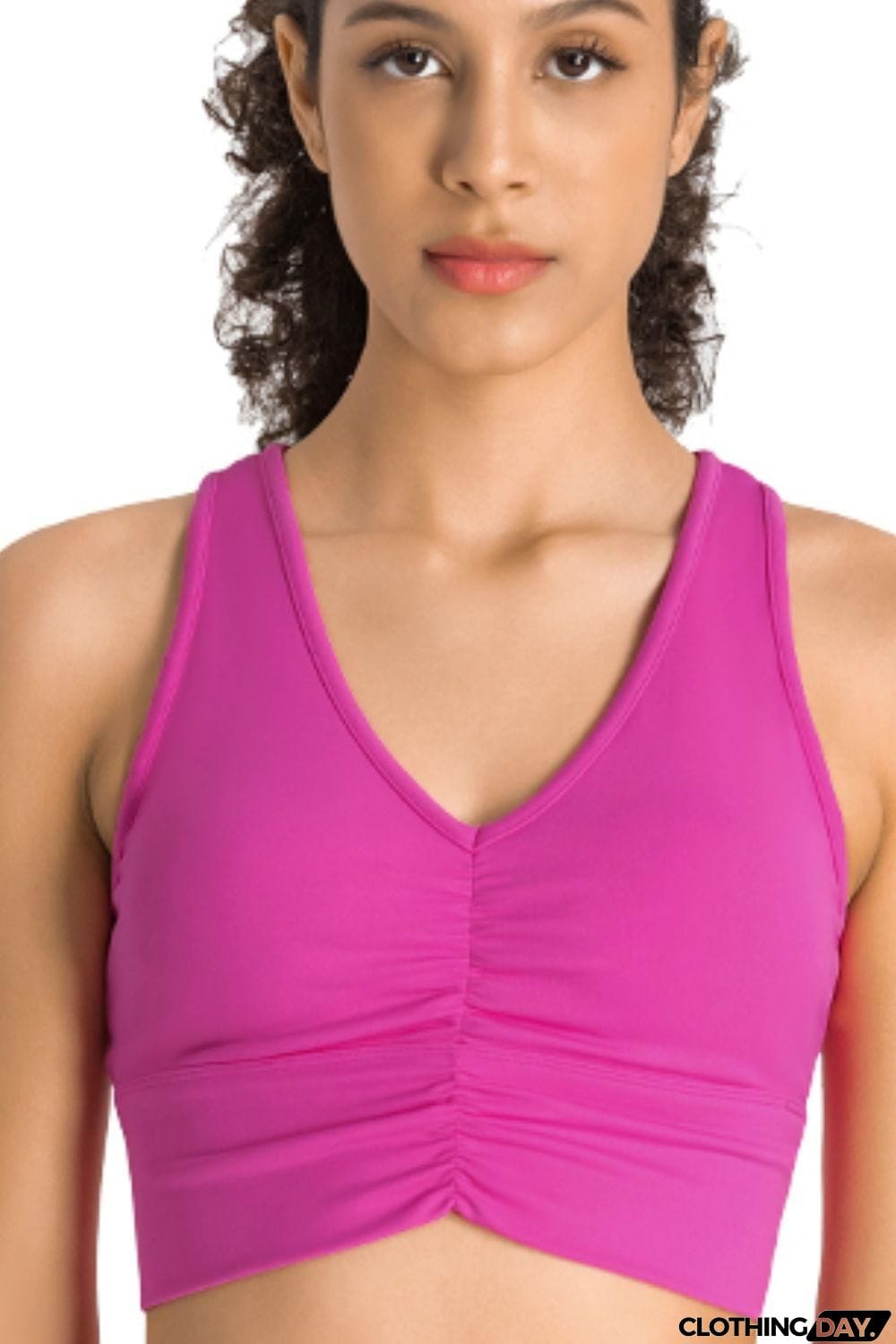 Gathered Detail Halter Neck Sports Bra