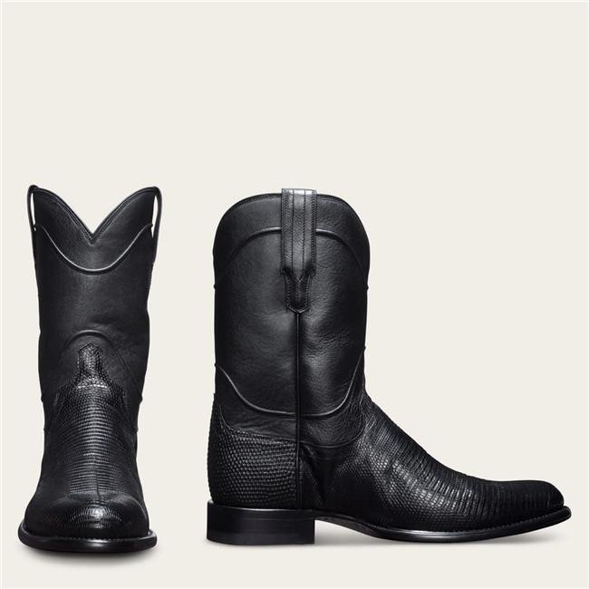 Men's Vintage Supple Lizard Leather Hand-lasted Mid Engineer Boots