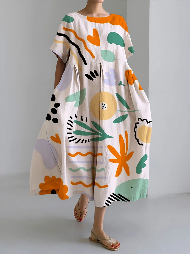 Elegant Casual Summer Printed Loose  Dress