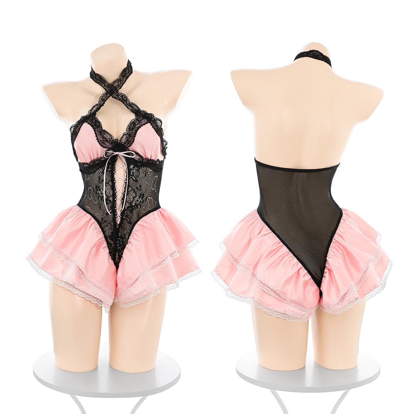 Lovingerie - Sweetheart Lace Tulle Halter Bodysuit