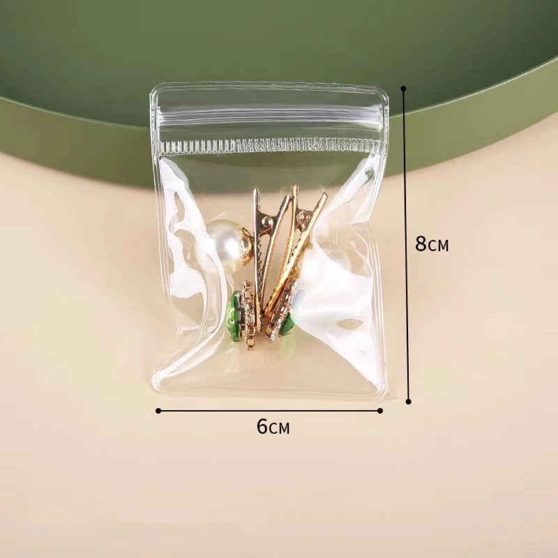 100 PCS/Package PVC Basic Minimalist Daily Square Jewelry Packaging Bags