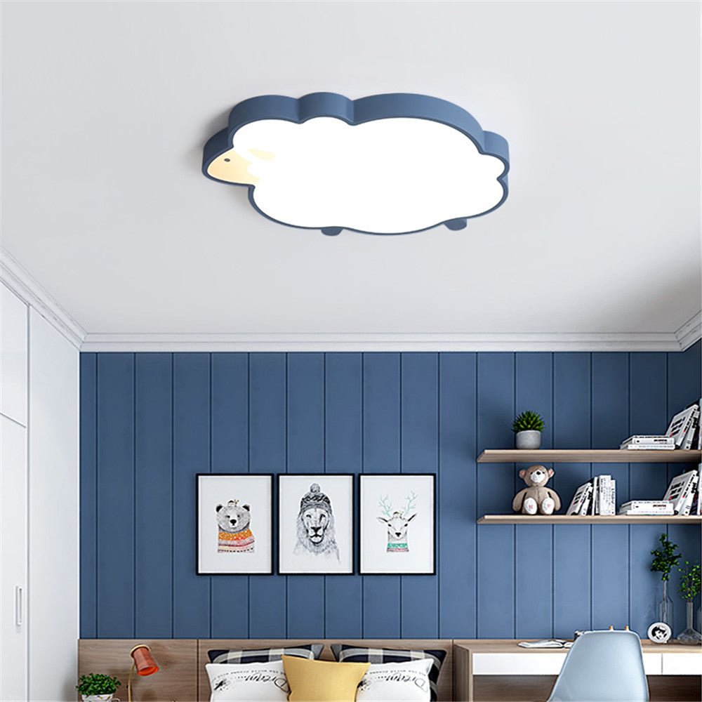Novelty Sheep LED Ceiling Lights Iron Ceiling Lamp Lovely Children Baby Kids Bedroom Light Fixtures Colorful Lighting