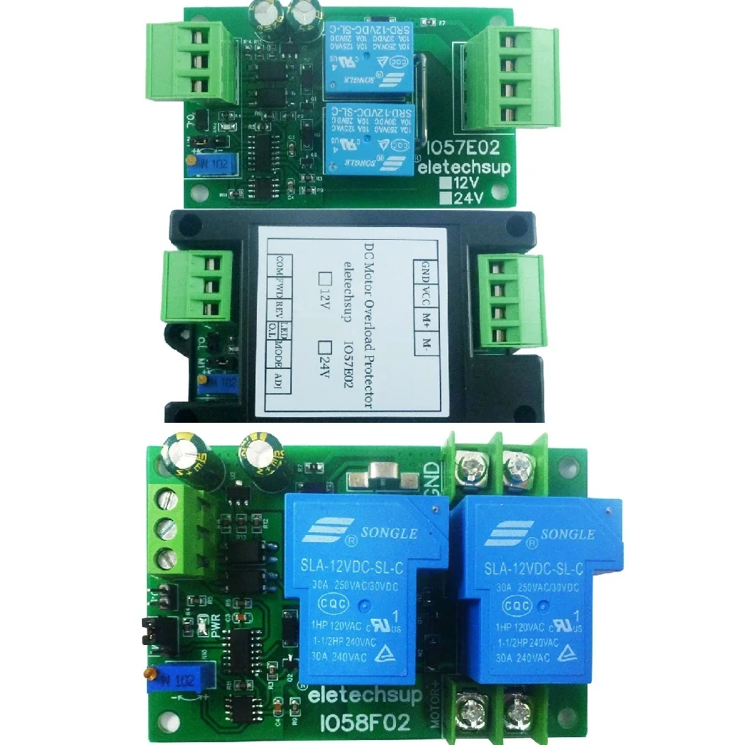 10A 20A 30A DC 12V 24V Brushed Motor Overload Overcurrent Short Circuit Protector Forward Reverse Controller