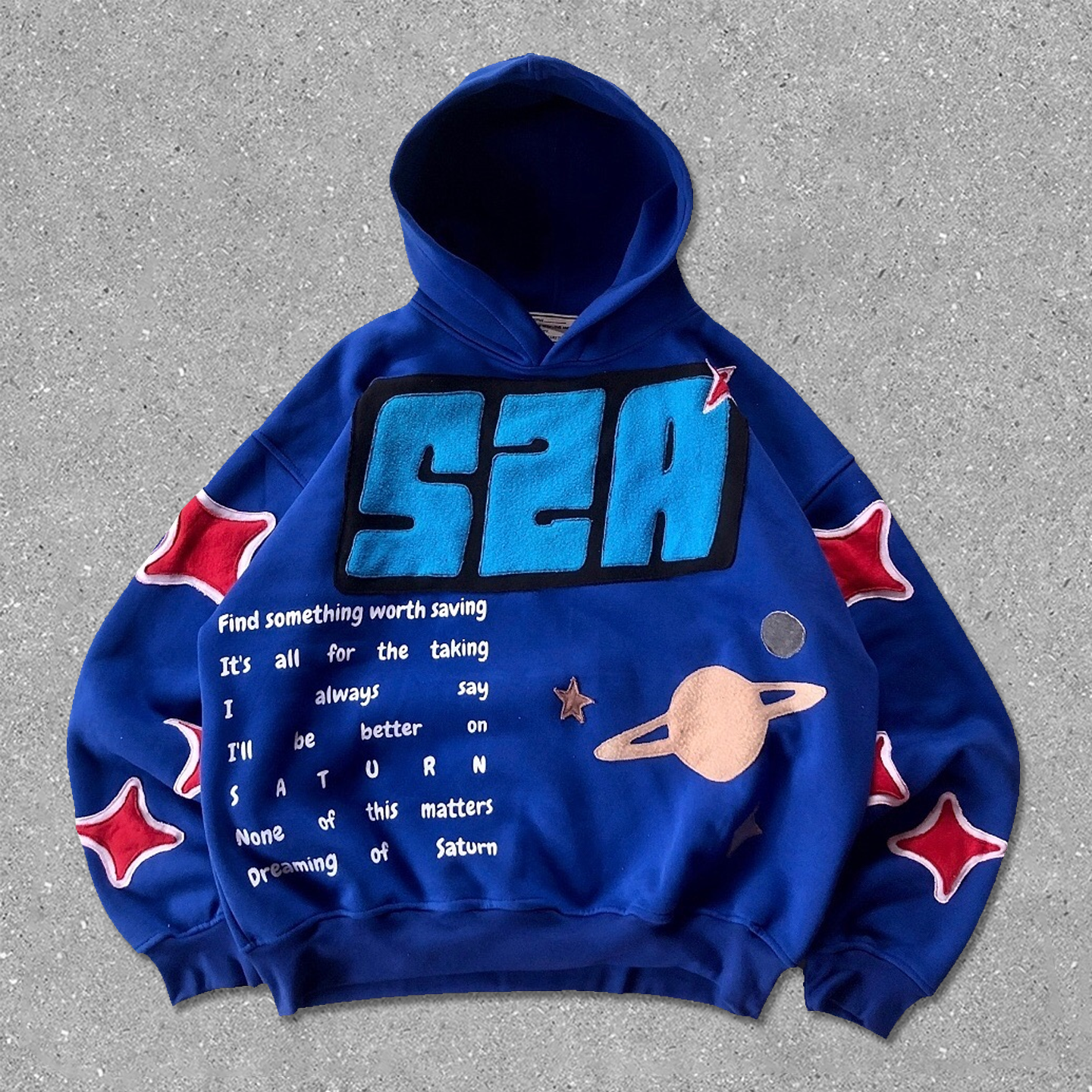 Casual personality contrast color print hoodie