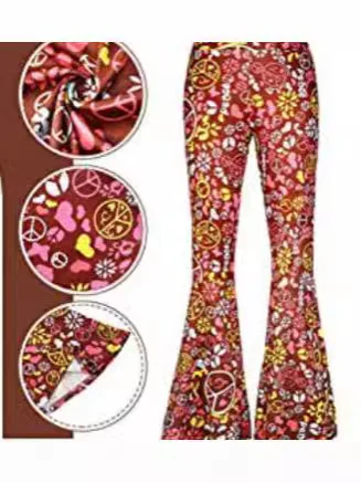 Athvotar Athvotar Halloween Print Flares 70S Hippie Retro Print Headband Bohemian