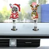 5PCS 2D Flat Xmas Dog DIY Diamond Painting Shake Car Ornaments for Center Console