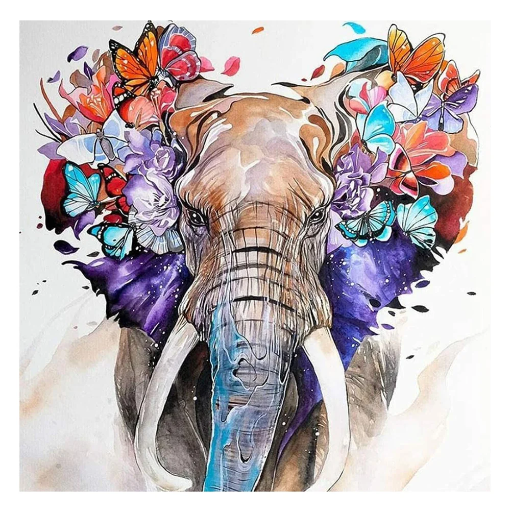 Elephant Pattern DIY Diamond Painting, Full Drill Wall Art Painting, Frame  Not Include, DIY Crafting Diamond Painting For Beginners