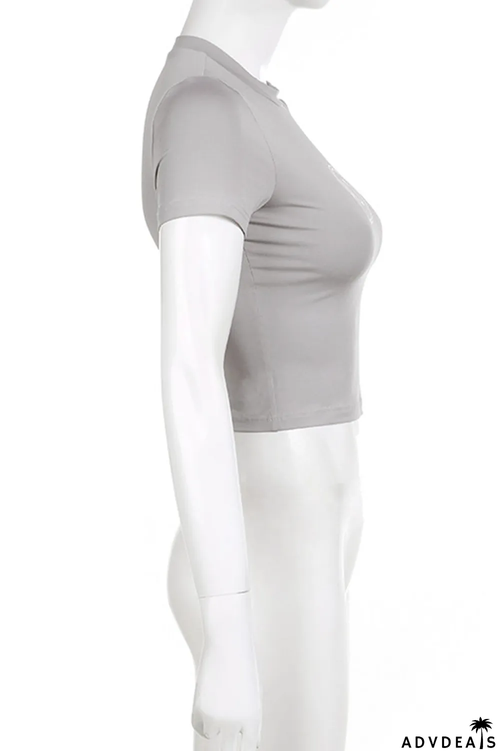 Blue Casual Street Print Patchwork O Neck T-Shirts