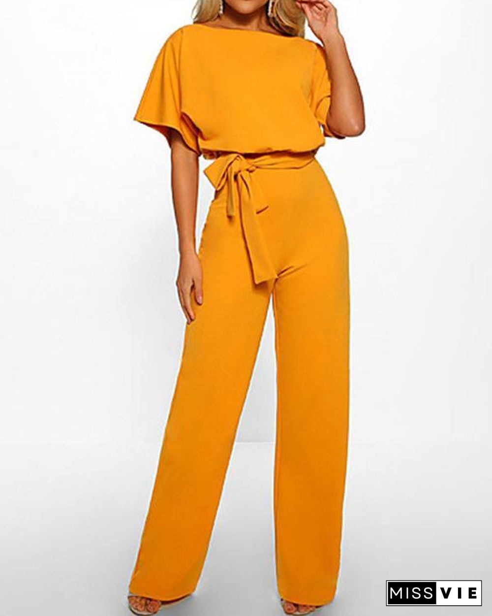 Women's Black Blushing Pink Yellow Jumpsuit