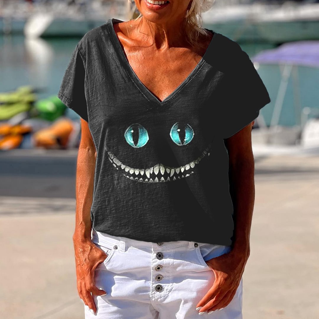 Cheshire Cat  Smile Printed Women's T-shirt