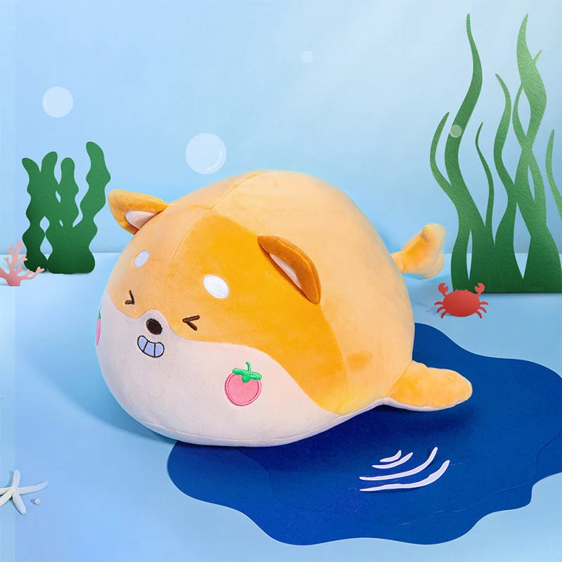 Mewaii® Yellow Whale Kawaii Dog Corgi Stuffed Animal Plush Squishy Pillow Toy