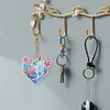 6PCS-Love-Double côté perceuse-diamant porte-clés