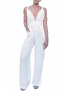 White Color Bandage Simple Jumpsuits Bottom