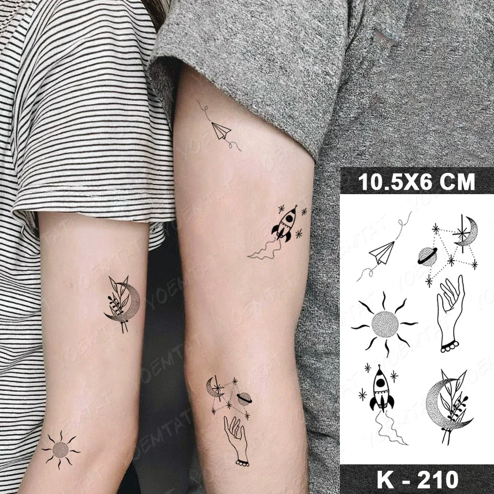 Waterproof Temporary Tattoo Sticker Small Cross Snake Spider Flash Tatoo Angel Heart Star Wrist Fake Tatto For Body Art Women