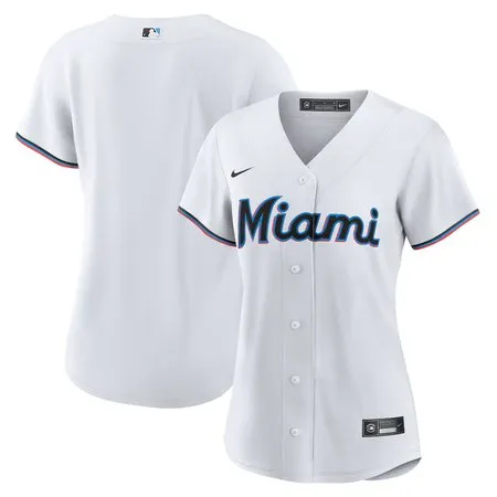 Women's Miami Marlins  White Replica Team Jersey