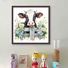 Flowers And Cow - 11CT Stamped Cross Stitch 50*50cm/19.69*19.69in