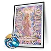 Winter Pink Gown Prayer Lady Special Shaped 5D DIY Partial Drill Diamond Painting Kits for Adults Beginners Home Decor Diamond Dots Paintings Diamond Art Kit 11.81x15.75inch