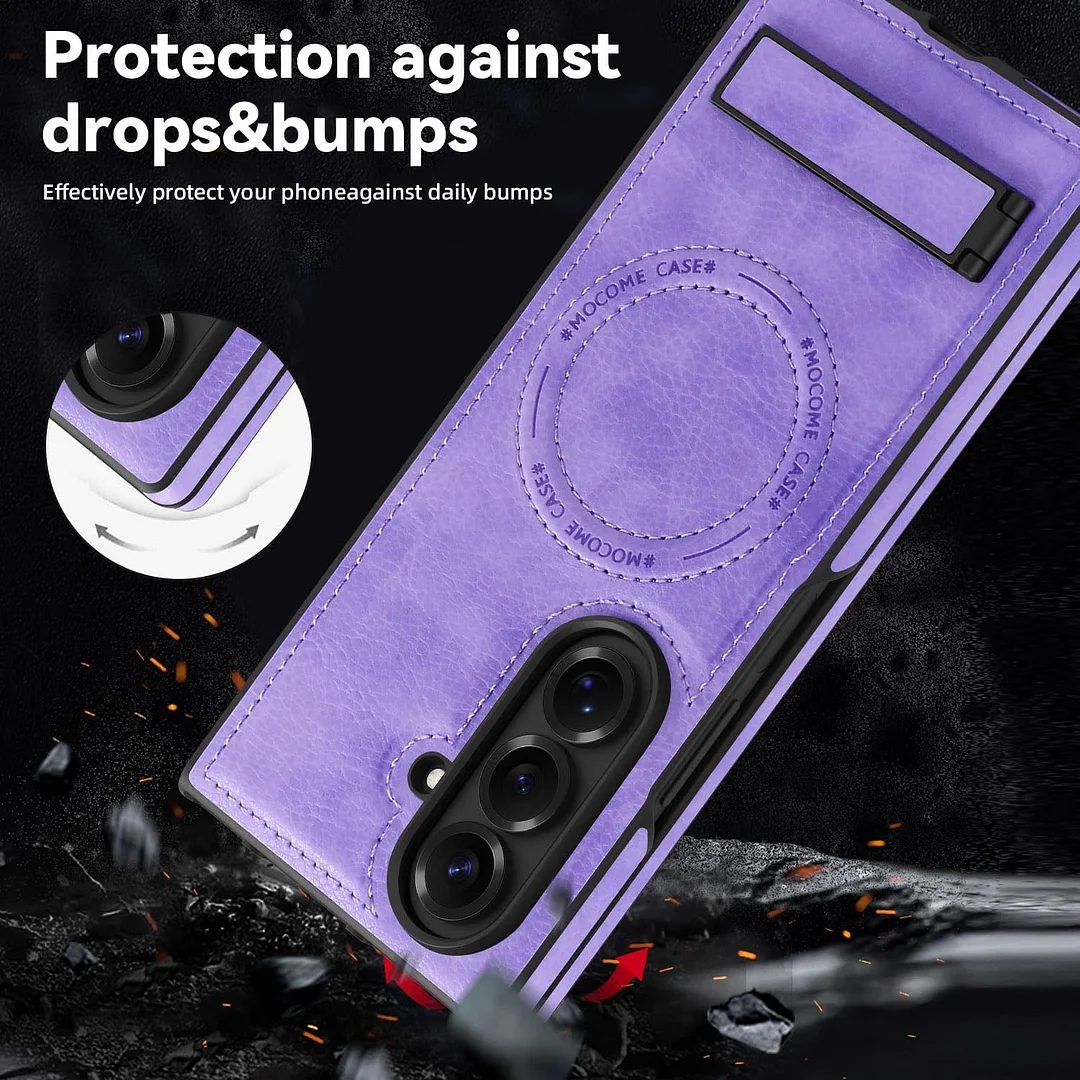 Samsung Galaxy Z Fold 6 Leather Case Magnetic Protective Case Holder Phone Case