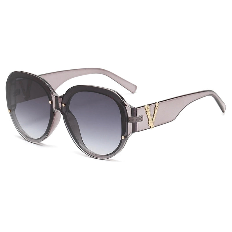 Elegant Retro Geometric Pc Oval Frame Full Frame Women’s Sunglasses