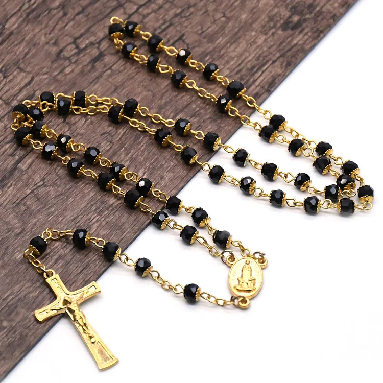 Olivenorma Obsidian Rosary Necklace Necklace