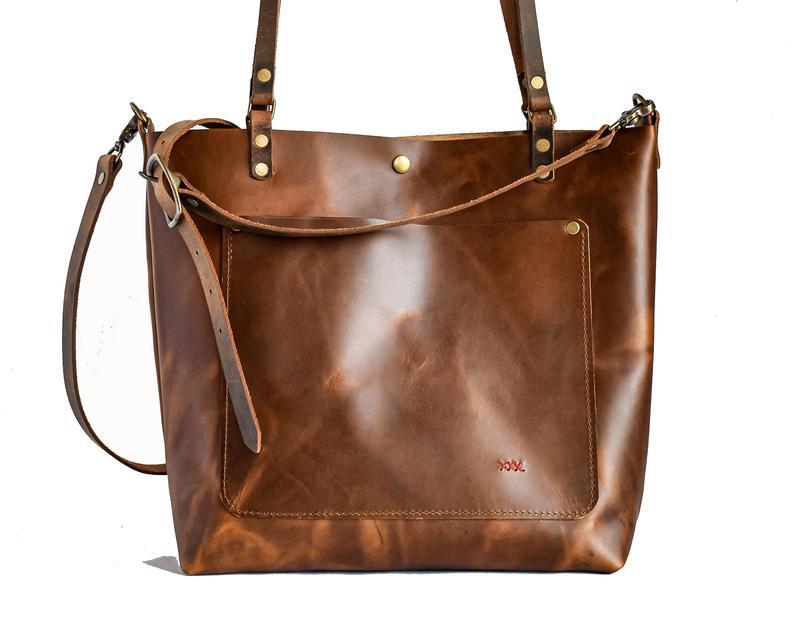 Vintage oil wax leather vegetable tanned large-capacity shoulder bag