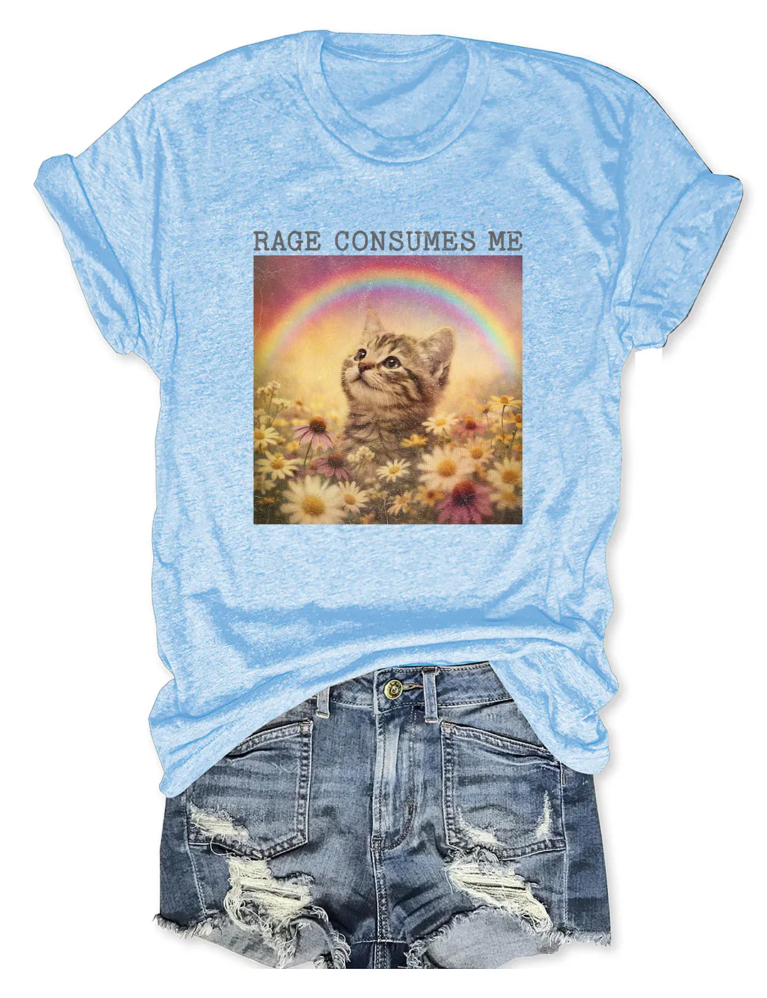Rage Consumes Me Cute Cat T-shirt