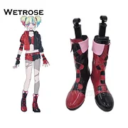 [Wetrose] In Stock Harley Quin Cosplay Shoes Isekai Suicide Squad Joker Girl Heels High Heel Boots