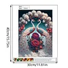 Blume Pfau - speziell geformtes Diamond Painting - 30*40cm
