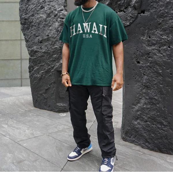 Hawaiian Print Short Sleeve T-Shirt